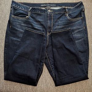 NWT American Eagle Low-Rise Skinny Jeans - size 22 dark wash